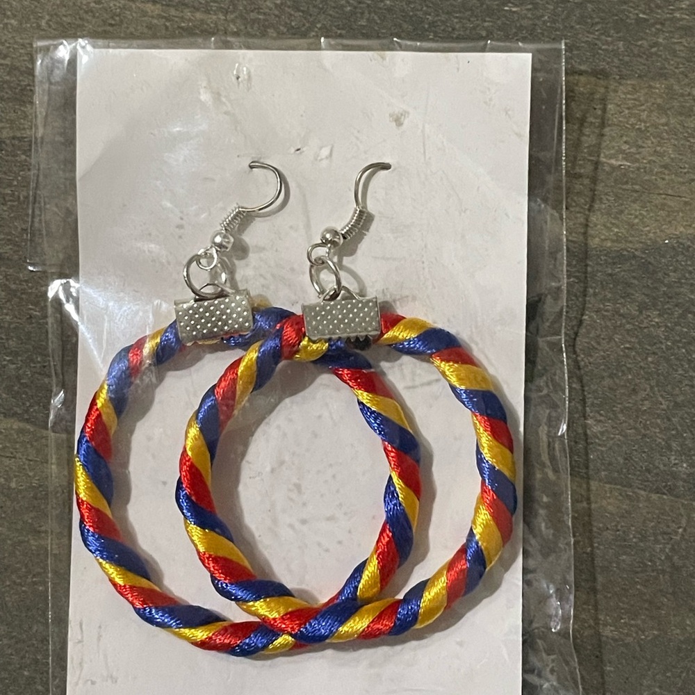 Handmade Colorful Twisted Hoop Earrings